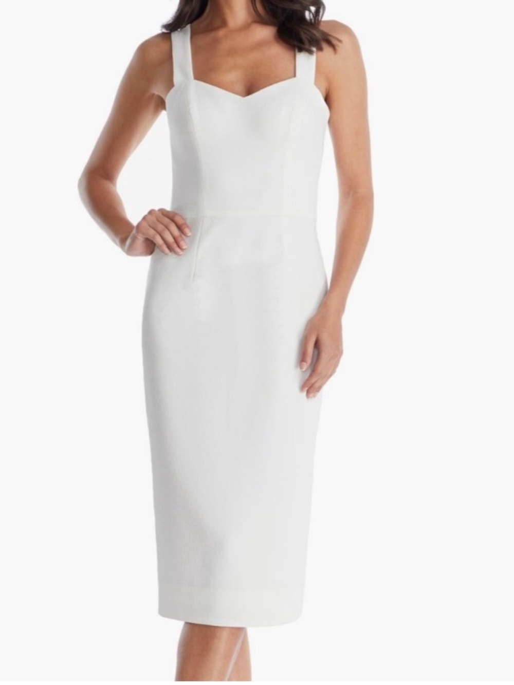 Dress the Population Nicole Sweetheart Neck White Dress Medium Romantic Bridal